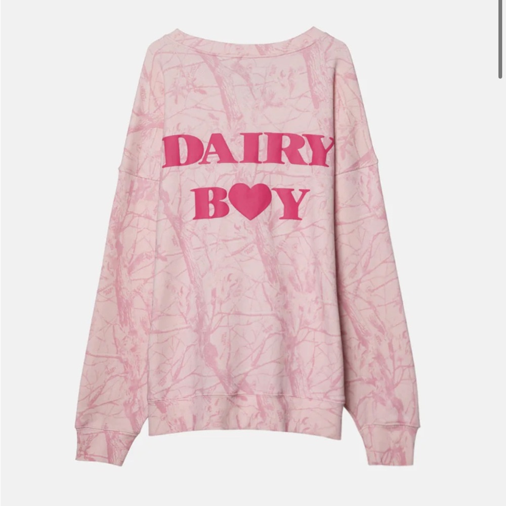 dairy boy bubblegum camo crewneck